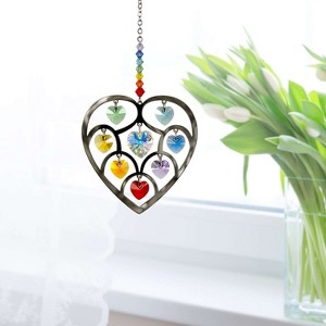 Woodstock Crystal Suncatchers, Heart of Hearts Chakra, Crystal Wind Chimes For Inside, Office, Kitchen, Living Room Decor, 4.5"L - 1 of 4