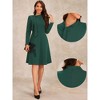 Allegra K Women's Fall Long Sleeve Collar Tie Mock Neck A Line Elegant Midi Dress - 2 of 4