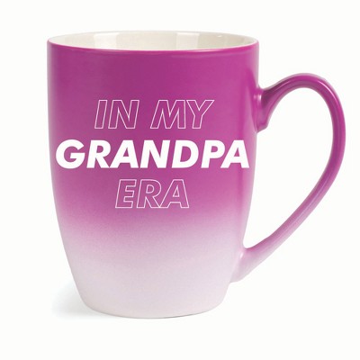 Elanze Designs In My Grandpa Era Two Toned Ombre Matte 10 ounce New Bone China Coffee Tea Cup Mug For Your Favorite Morning Brew, Pink and White