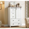 Farmhouse 5 Drawer Dresser with Sliding Barn Door, 48" Tall Wood Chest of Drawers with Adjustable Shelf, Storage Organizer for Bedroom - 3 of 4