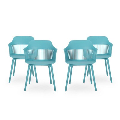 Dahlia 4pk Resin Modern Dining Chair - Teal - Christopher Knight Home