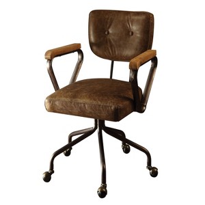 TiramisuBest Brown Leather Swivel Office Chair, Comfortable & Stylish, 5 - star Base with Casters - 1 of 4