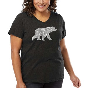 LA Pop Art Women's Word Art V-Neck - Mama Bear - 1 of 4