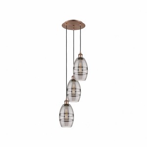 Vaz - 3 Light Cord Hung Multi Pendant In Industrial Style-25.13 Inches Tall and 12.38 Inches Wide - 1 of 1