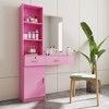 NicBex Modern Hairdressing Dresser, Storage Cabinet with Drawers, Holes for Hair Dryer, Bedroom Dresser, Hair Desk with Multi-layer Storage Space - 3 of 4
