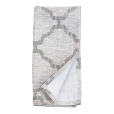 Gray Polyester Moroccan Design Dinner Napkins Set of 4