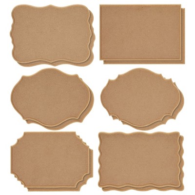 Juvale 12-Pack Unfinished Wooden Plaque Sign for Décor, 2 Each of 6 Designs, 7.2 x 5"
