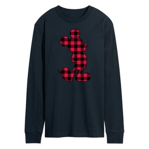 Men's - Disney - Mickey Plaid Long Sleeve Graphic T-Shirt - 1 of 4