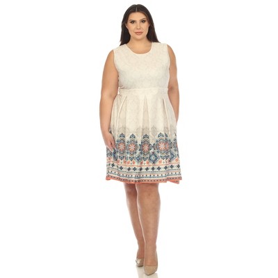 Plus Size Fit and Flare Knee Length Dress