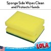 Lola Products Heavy Duty Non-Scratch Scouring Sponge, Sponge Side Wipes & Protects Hands, Fiber Side Cleans & Scrubs, 3.75" x 2.75" x 1.875", 6-Pack - 3 of 4