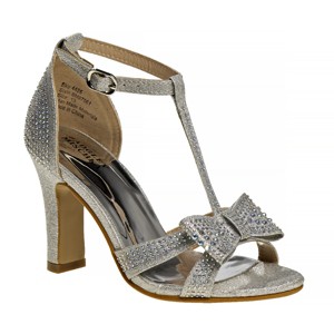 Badgley Mischka Mid Heel T-  Strap Dress Heel Sandal (Little Kids/Big Kids)

-  SILVER , 5 - 1 of 4