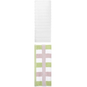 REGALWOVEN Pure Cotton Striped Decorative Hand Towel for Bathroom 14" x 30"/13" x 29" 2 Pcs - 1 of 4