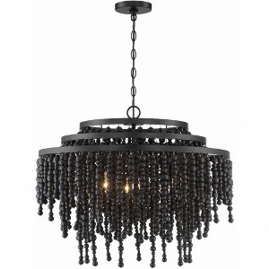 Crystorama Lighting Poppy 6 - Light Chandelier in  Matte Black - 1 of 4
