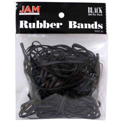 JAM Paper 100pk Colorful Rubber Bands - Size 33 - Black