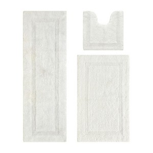 Lux Premium 100% Cotton  Ultra-Soft Tufted Solid Reversible 3 Piece Bath Rug Set, Water-Absorbent, Durable, Machine Washable Bathroom Rug - 1 of 4
