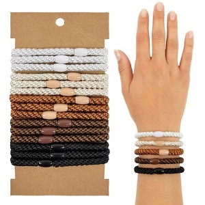 Wrapables Braided Elastic Hair Ties for Women, No Damage Hairbands for Thick Ponytails (15pcs) - 1 of 4