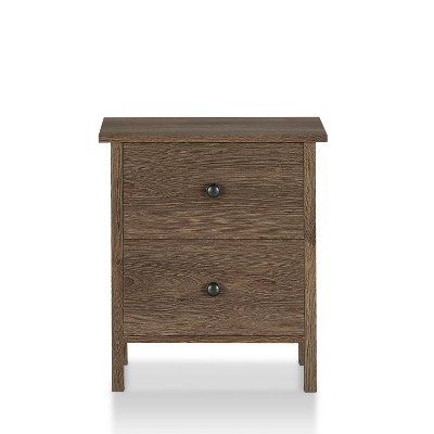 Cecilia 2 Drawer Nightstand Walnut - miBasics