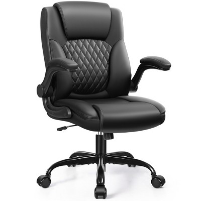 KERDOM Leather Office Chair, Big and Tall Office Chair 400LBS Wide Seat, Black