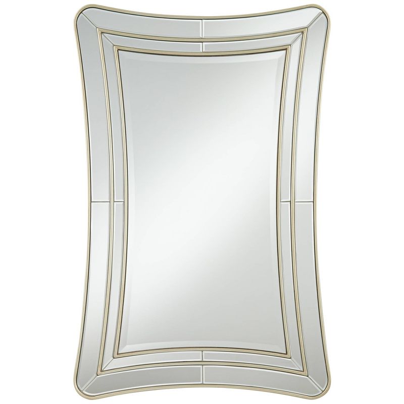 Noble Park San Simeon Rectangular Vanity Decorative Wall Mirror Modern Beveled Glass Matte Champagne Frame 26" Wide for Bathroom Bedroom Home Entryway, 1 of 10