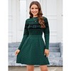Womens Sweater Dress Long Sleeve Crewneck High Waist A-Line Cute Knitted Mini Sweater Dress - 3 of 4