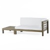CAVINAS Outdoor Furniture Set with Coffee Table, Acacia Wood Patio Sectional Set, Modern Patio Conversation Sets for Garden, White - 2 of 4