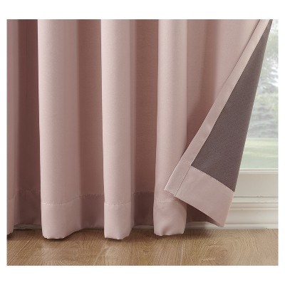 Dusty Pink Polyester Room Darkening Grommet Drapes