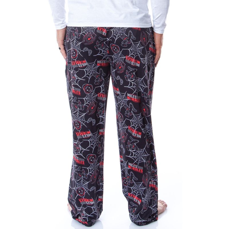 Marvel Comics Miles Morales Spiderman Web Mens' Sleep Lounge Pajama Pants Black, 4 of 5