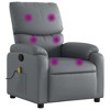 vidaXL Massage Recliner Chair Gray Faux Leather - 2 of 4