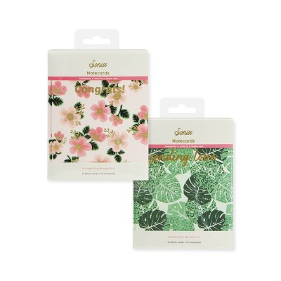 2pk 20ct Sending Love x Congrats (Monstra and Southern Floral) Cards