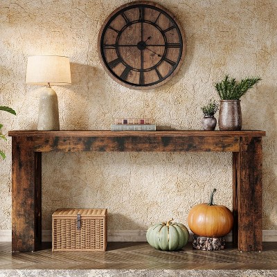 Tribesigns 70.9" Extra Long Console Table, Farmhouse Narrow Entryway Table with H-Shaped Legs for Living Room, Hallway