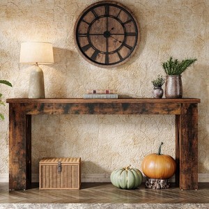 Tribesigns 70.9" Extra Long Console Table, Farmhouse Narrow Entryway Table with H-Shaped Legs for Living Room, Hallway - 1 of 4