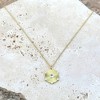 Adornia 14k Gold Plated CZ Fluted Disc Pendant Necklace - 3 of 4