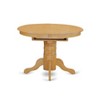 East West Furniture AVT-OAK-TP a Pedestal Oval Table with 18" Butterfly leaf, Oak - 4 of 4