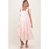 Pinkblush Light Pink Gingham Lace Trim Shoulder Tie Maternity Maxi Dress - 2 of 4
