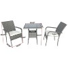 Angel Sar 3 Piece, Rattan Outdoor Furniture Patio Set, Wicker Patio Furniture for Poolside, Garden - 3 of 4