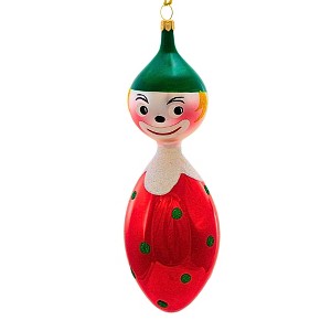 De Carlini Italian Ornaments 7.0 Inch Vintage Christmas Clown Christmas Tree Ornament , Italian Ornament Glass (1PC) - 1 of 4