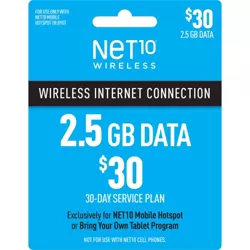 NET10 $30 Mobile Hotspot (2.5GB) Data Plan - (Email Delivery)