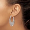 Black Bow Jewelry Polished Cutout Round Hoop Earrings in Silver, 40mm (1 1/2 in) - 3 of 4