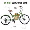Okak 24IN Cruiser Bikes with Large Basket, 6 Speed Adult Bike with Steel Frame and Disk Brake, Commuter Bike for Men and Women - 4 of 4
