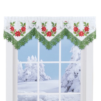 Collections Etc Poinsettia Green Lace Holiday Curtain Valance Target   GUEST C9220b1d 7500 4096 9dcb 54b5e7ddfac1