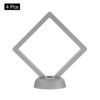Unique Bargains Transparent PE Material Modern Elegant Floating Frame Display Holder Stand 4 Pcs - 3 of 4