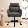 Gulches Gray PU Leather Office Chair - Gray, Height-Adjustable, Black Base, High-Strength Metal Frame for Office, Bedroom, Dressing Table - 2 of 4