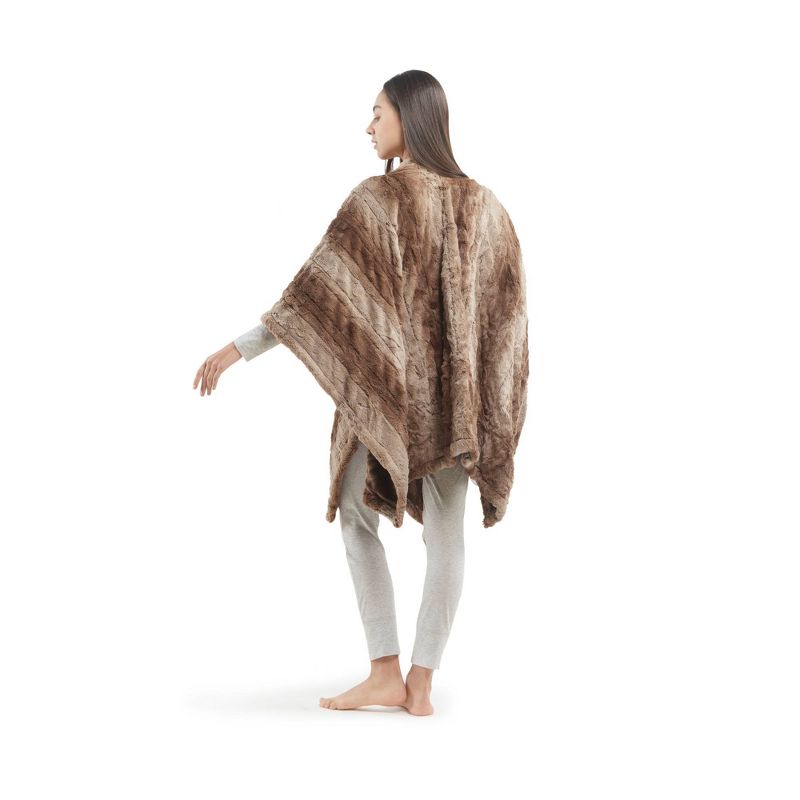 50"x64" Marselle Faux Fur Electric Heated Wrap with Built In Controller, 6 of 13