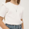 Girls' Flower CZ Cross Sterling Silver Necklace - In Season Jewelry - 2 of 4