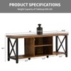 Itopfox Rustic Brown TV Stand for 55 Inch TVs, Open Shelf Media Console for Living Room, Entertainment Room, Farmhouse Style - 3 of 4