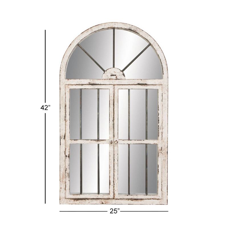 25&#34; x 42&#34; Distressed Wood Arched Window Wall Mirror White - Olivia &#38; May, 3 of 6