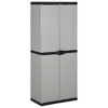 vidaXL Garden Storage Cabinet with 3 Shelves - Sturdy PVC and PP Material - Lockable Design - Suitable for Outdoors - Gray&Black, 26.8"x15.7"x66.1" - 2 of 4