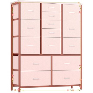 15 Drawer Dresser for Bedroom, Fabric Storage Drawer, with Side Pockets, Hooks - 1 of 4