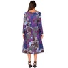 24seven Comfort Apparel Purple Paisley Midi Length Long Sleeve Pocket Dress - image 3 of 4