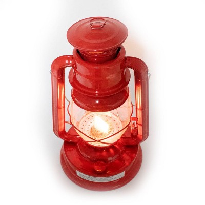Ruby Red Weather-Resistant Kerosene Hurricane Lantern 14 Inch